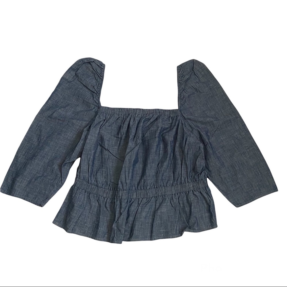 7 for all mankindthe puff sleeve top blye XXL